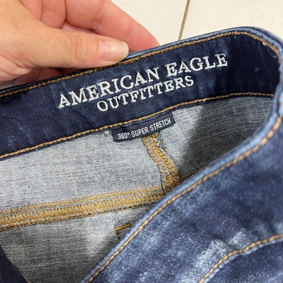 American Eagle Outfitters Denim Shorts Women 4 Mid Rise Rolled Cuff Stretch - Picture 5 of 14